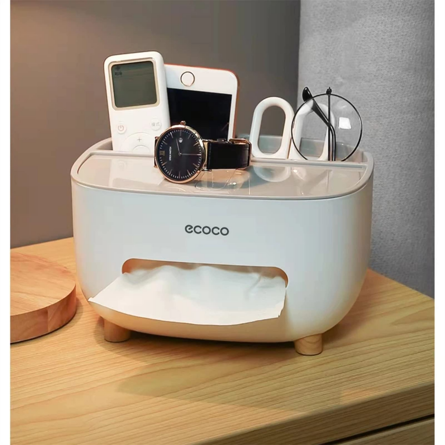 Ecoco Tissue Box with Storage Drawer